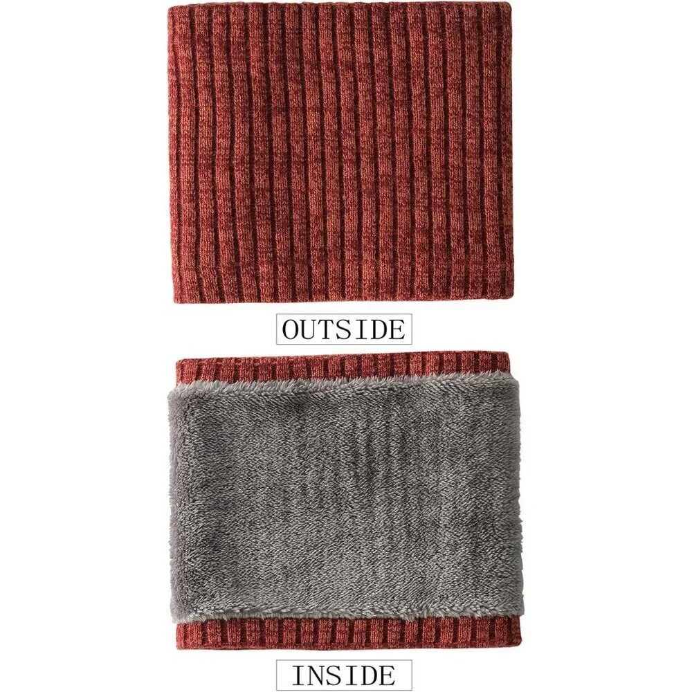 Men's Bronze Winter Ski Neck Gaiter Face Scarf Fleece Lined Windproof Scarves